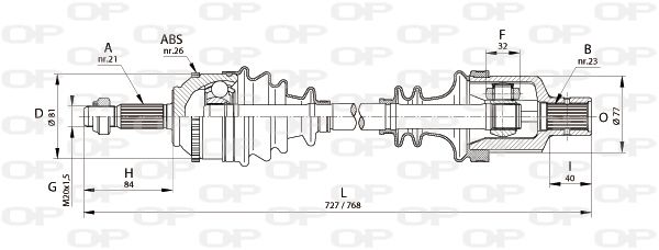 OPEN PARTS Приводной вал DRS6140.00